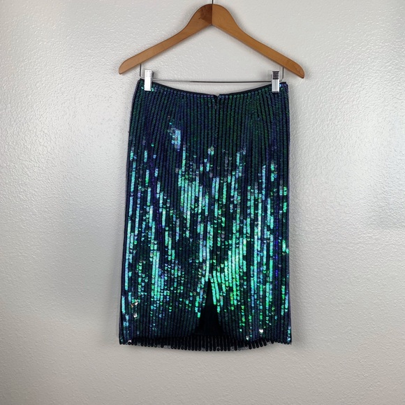 H&M GORGEOUS! Perfect sexy green Sequin Pencil Skirt - Picture 5 of 6